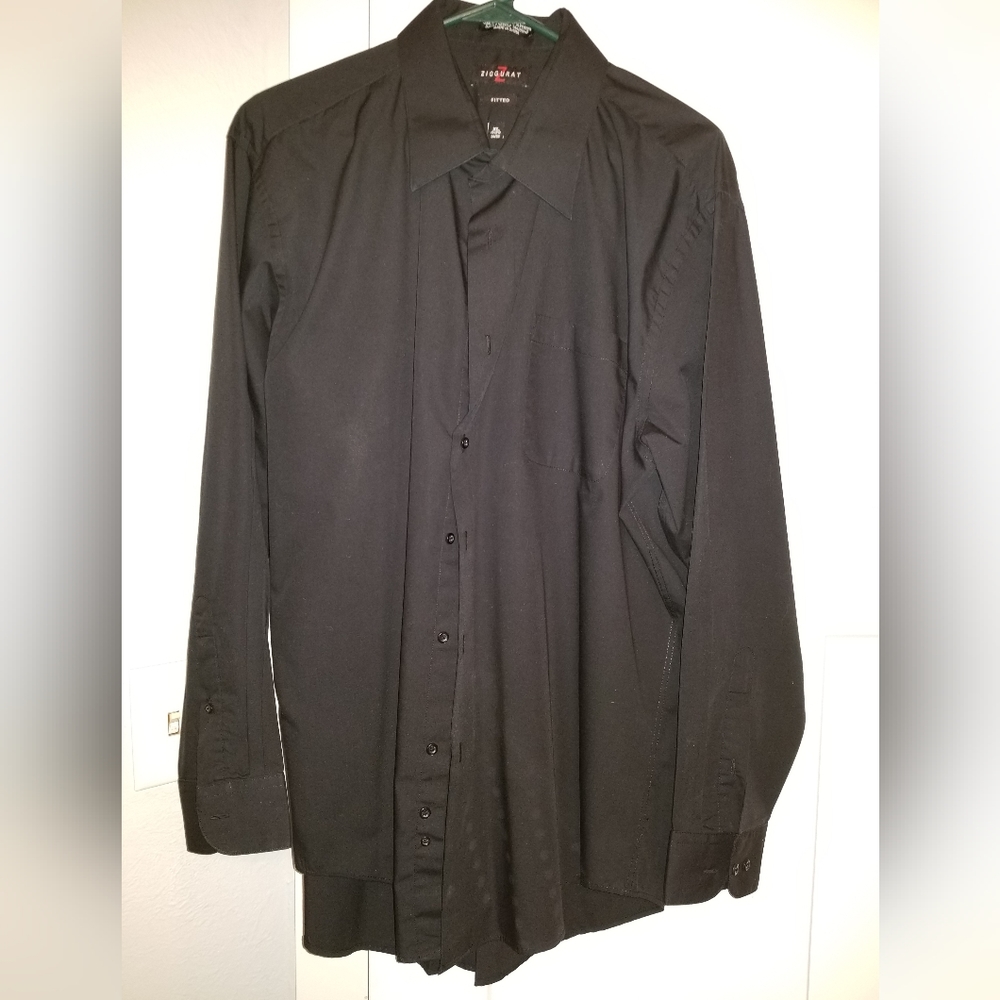 Ziggurat Black Button Down Dress Shirt